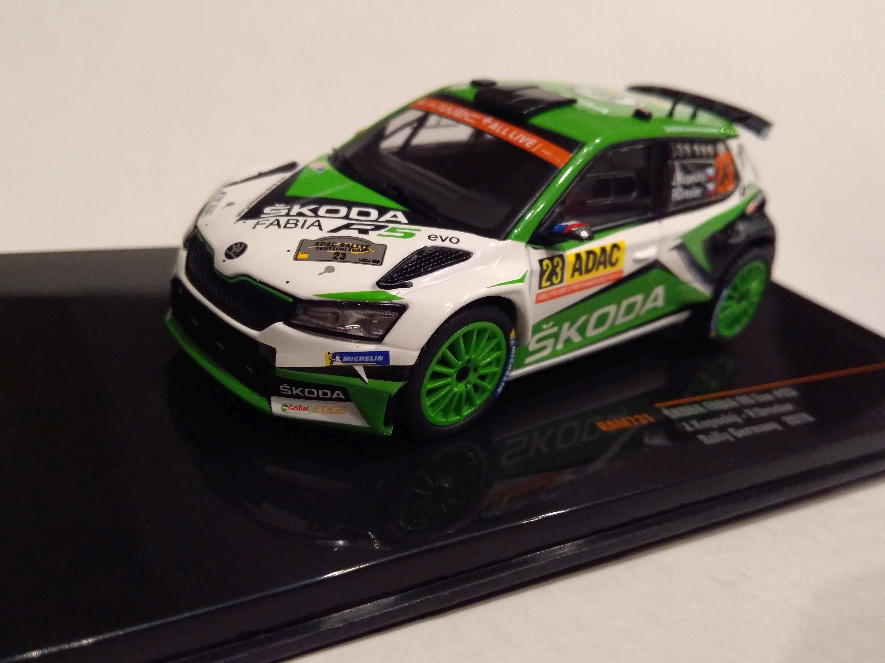 Škoda Fabia R5 EVO, No.23, Kopecký, rallye Německo 2019 1:43 IXO
