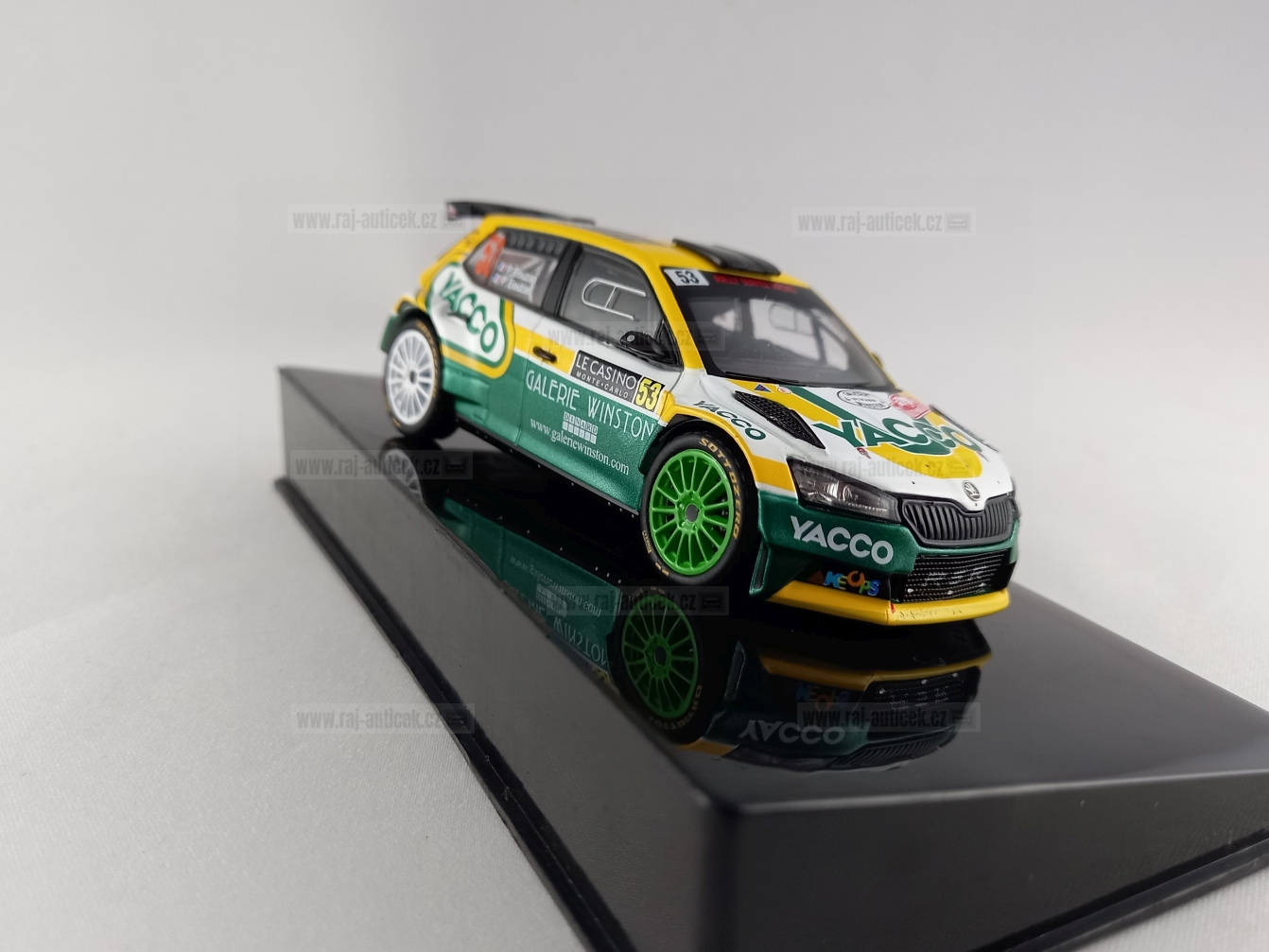 Škoda Fabia Rally2 Evo, No.53 Eouzan, rallye Monte Carlo 2021 1:43 IXO