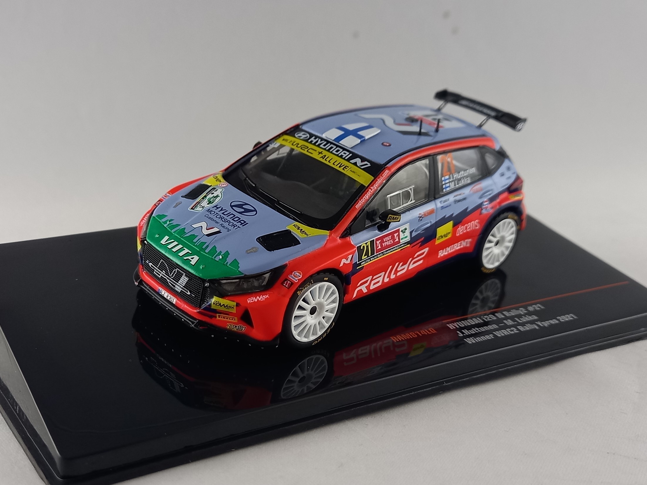 Hyundai i20N Rally2, no.21, Huttunen, rallye Ypres 2021 1:43 IXO