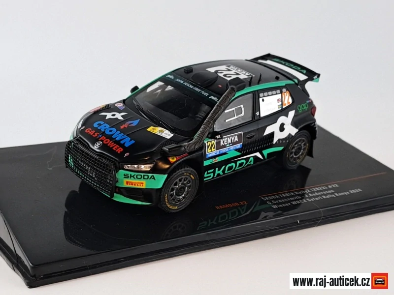 Škoda Fabia Rally2, No.22, G.Greensmith, WRC, Safari Rallye Kenia, 2024 1:43 IXO