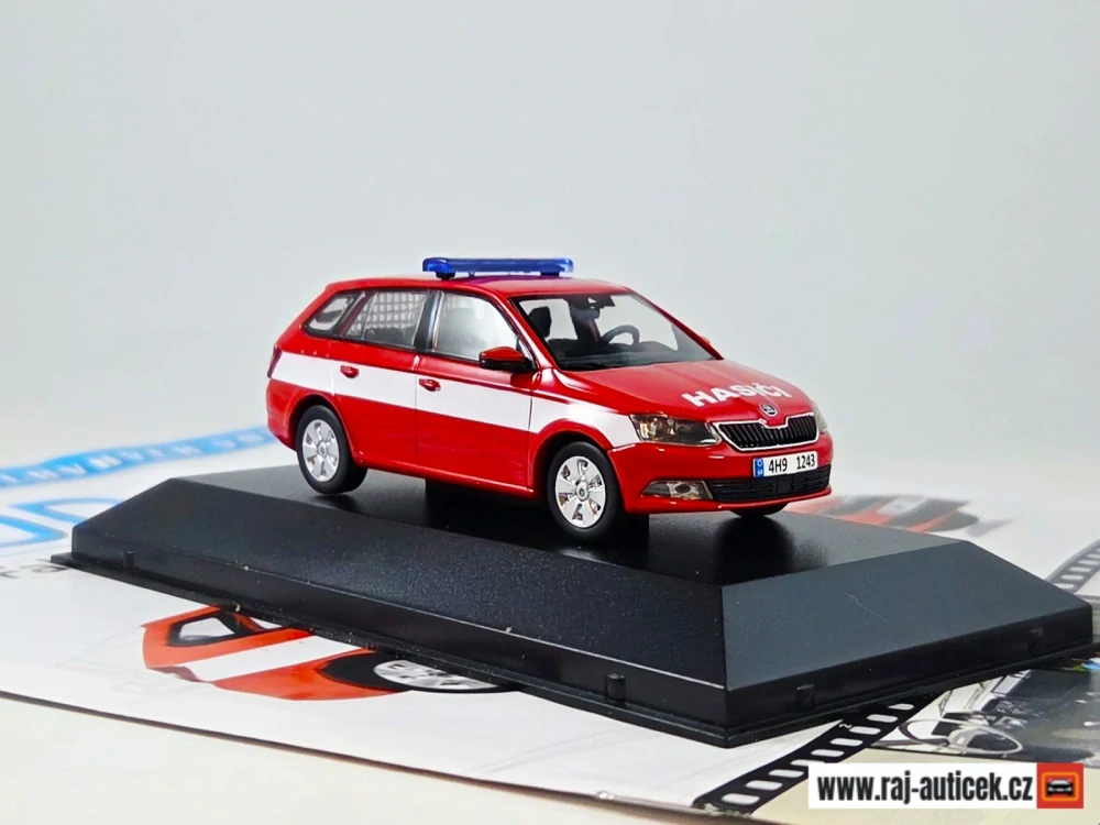 Škoda Fabia Combi III hasiči 1:43 DeAgostini Kaleidoskop slavných vozů časopis s modelem
