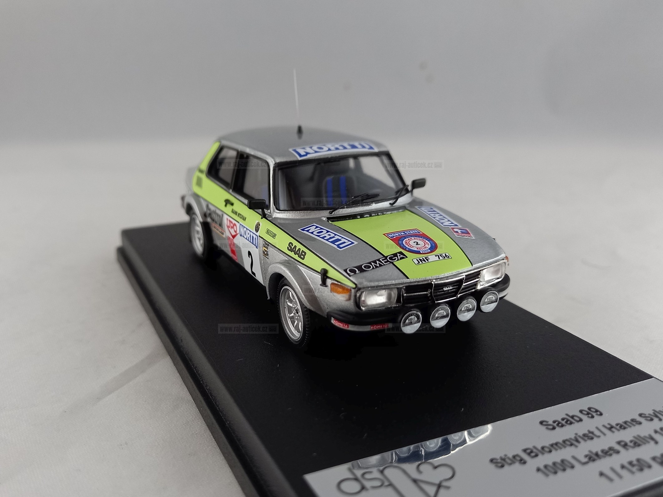 Saab 99 No.2, Blomqvist, 1000 Lakes rallye 1976 1:43 Trofeu