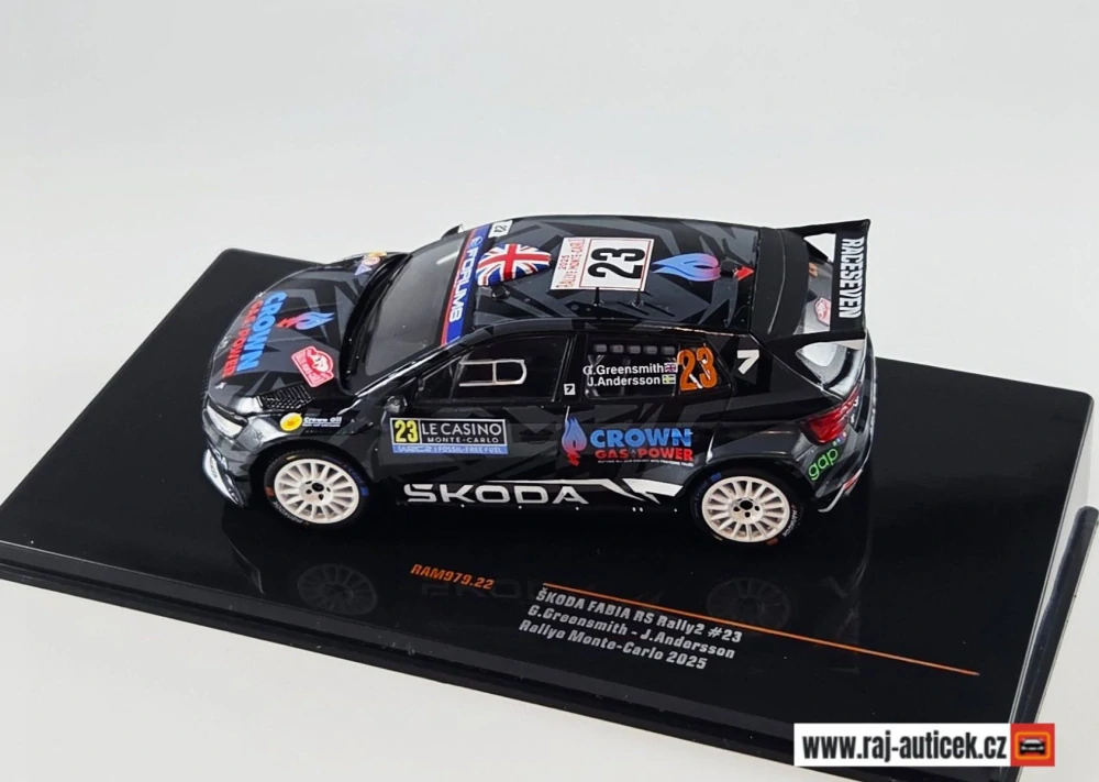 Škoda Fabia RS rallye2 No.23, Greensmith, rallye Monte Carlo 2025 1:43 IXO