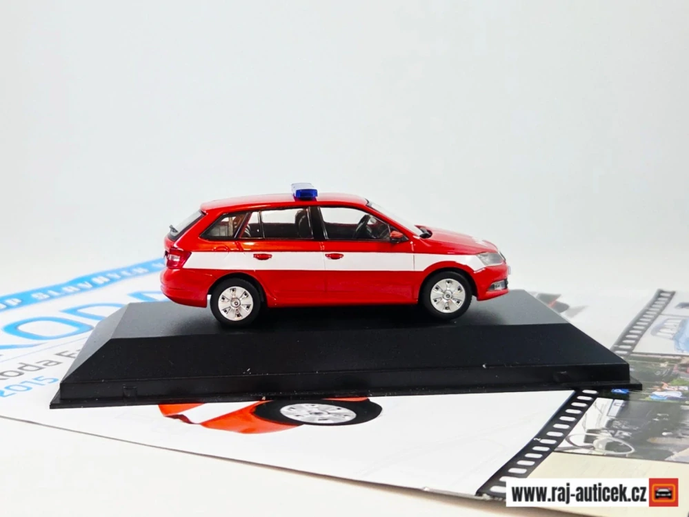 Škoda Fabia Combi III hasiči 1:43 DeAgostini Kaleidoskop slavných vozů časopis s modelem