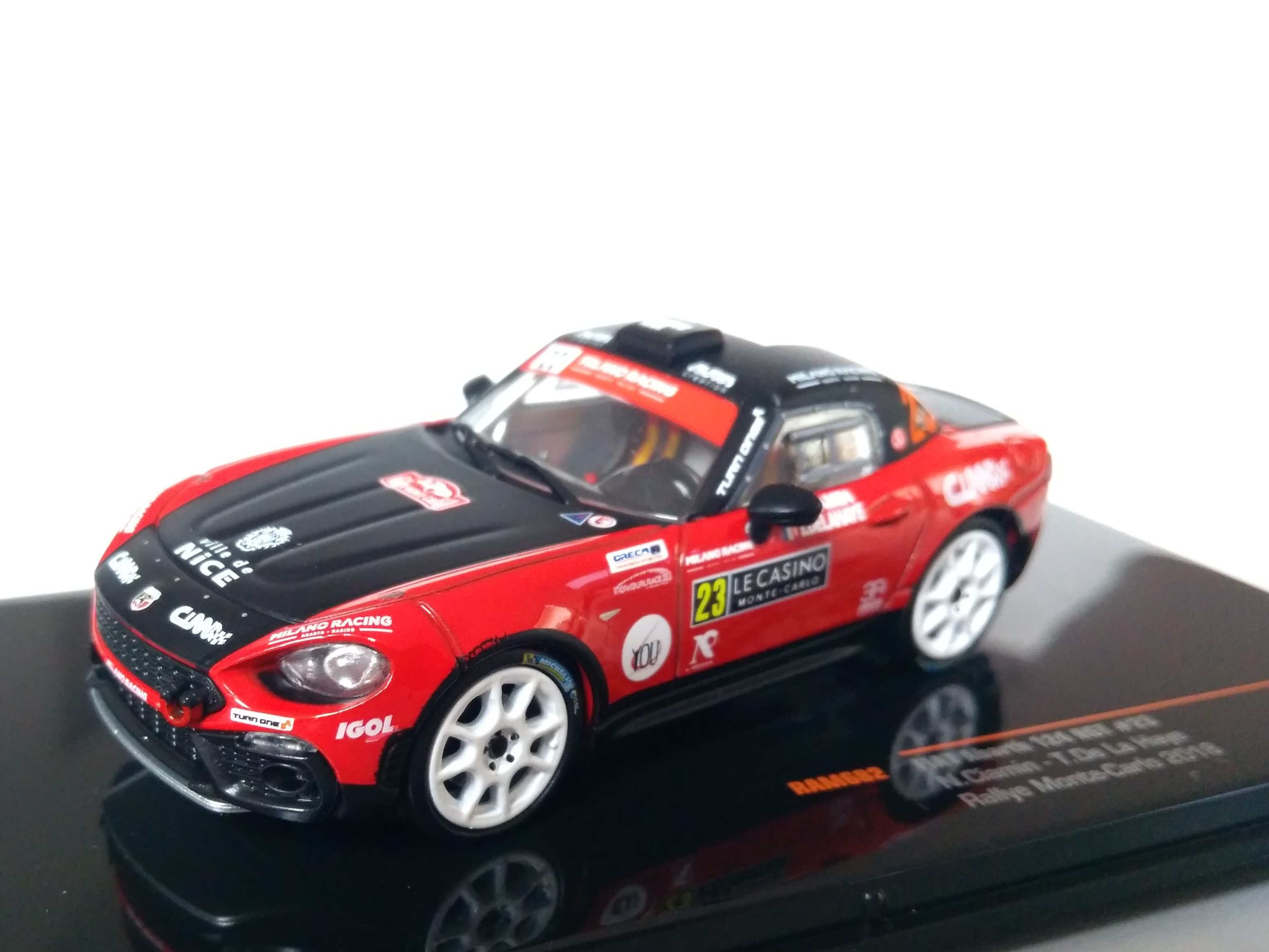 Fiat Abarth 124 RGT, No.23, N.Ciamin/T.de la Haye, rallye Monte Carlo 2018 1:43 IXO