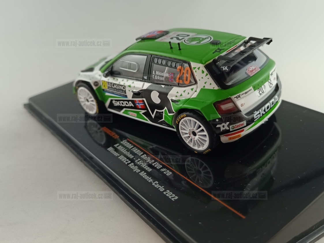 Škoda Fabia Rally 2 EVO, No.20, Mikkelsen, Rallye Monte Carlo 2022 1:43 IXO