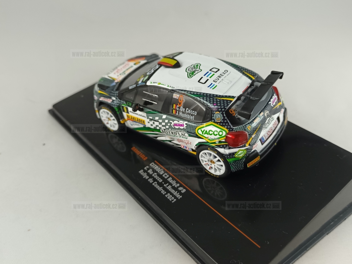 Citroen C3 Rally2, No.9, de Cecco, rallye du Condroz 2021 1:43 IXO