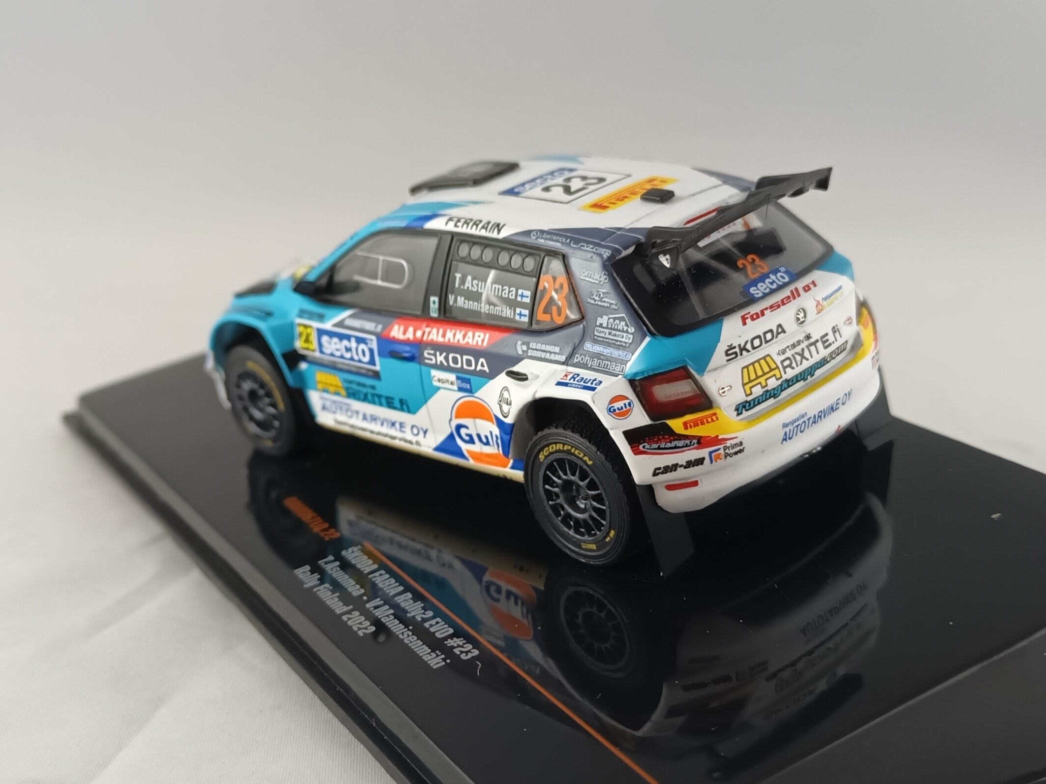 Škoda Fabia Rally 2 EVO, No.23, Asunmaa, Rallye Finsko 2022 1:43 IXO