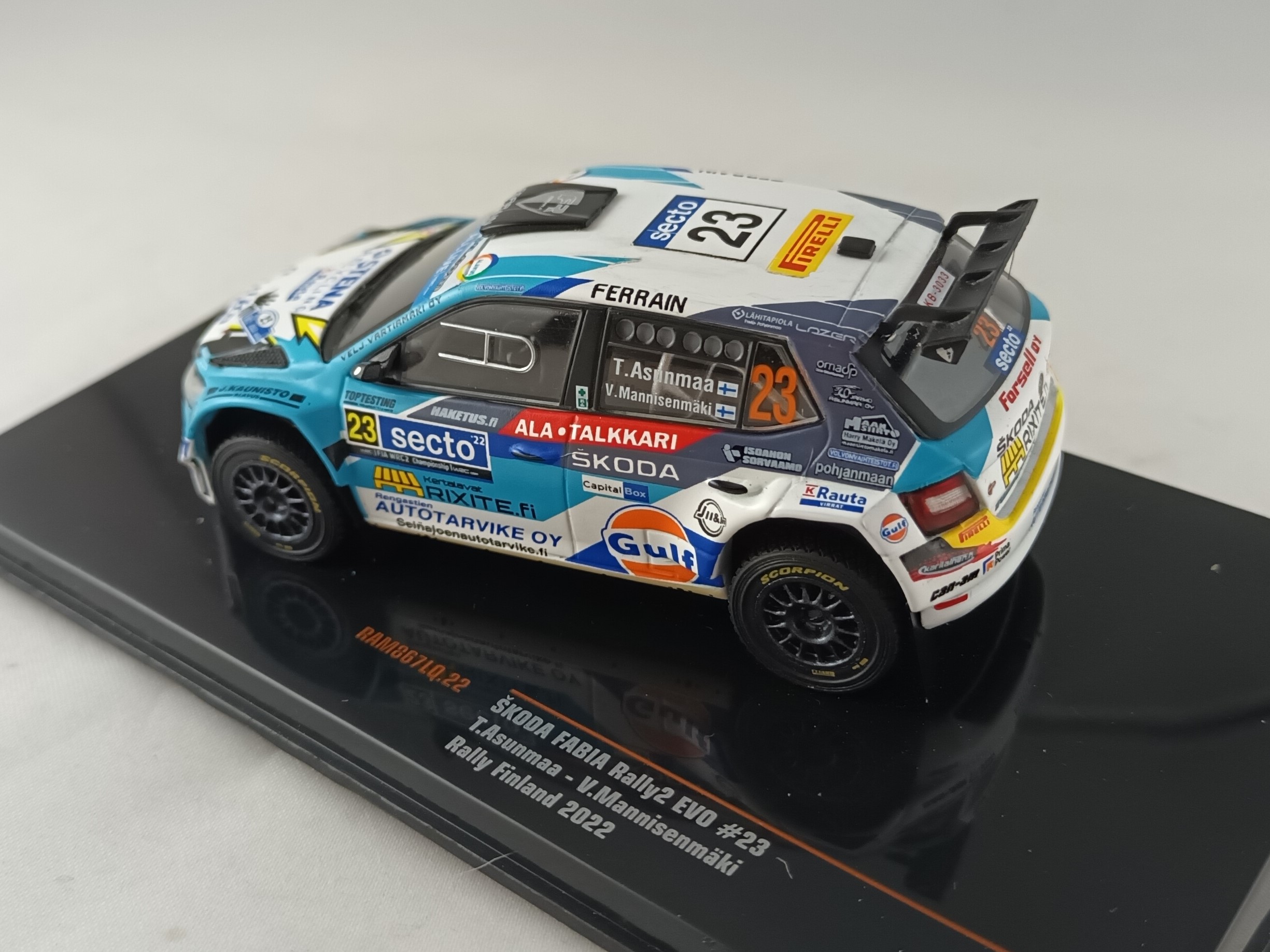 Škoda Fabia Rally 2 EVO, No.23, Asunmaa, Rallye Finsko 2022 1:43 IXO