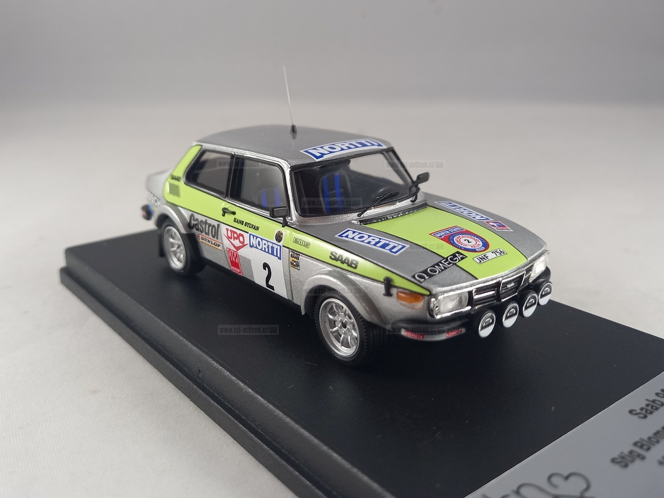 Saab 99 No.2, Blomqvist, 1000 Lakes rallye 1976 1:43 Trofeu