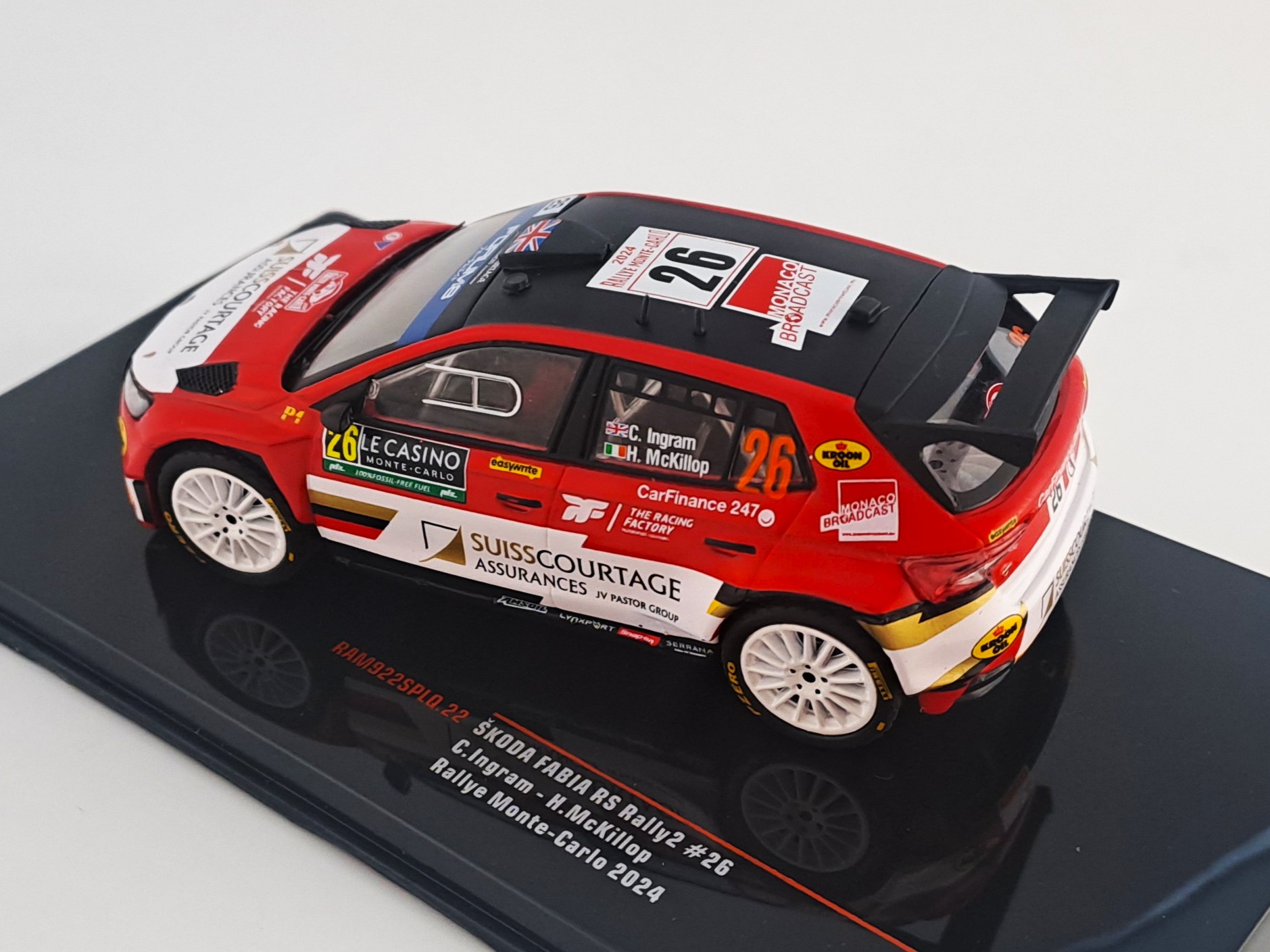 Škoda Fabia Rally2 no.26 Ingram, rallye Monte Carlo 2024 1:43 IXO