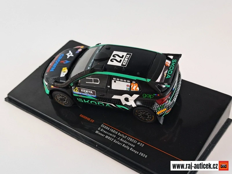 Škoda Fabia Rally2, No.22, G.Greensmith, WRC, Safari Rallye Kenia, 2024 1:43 IXO