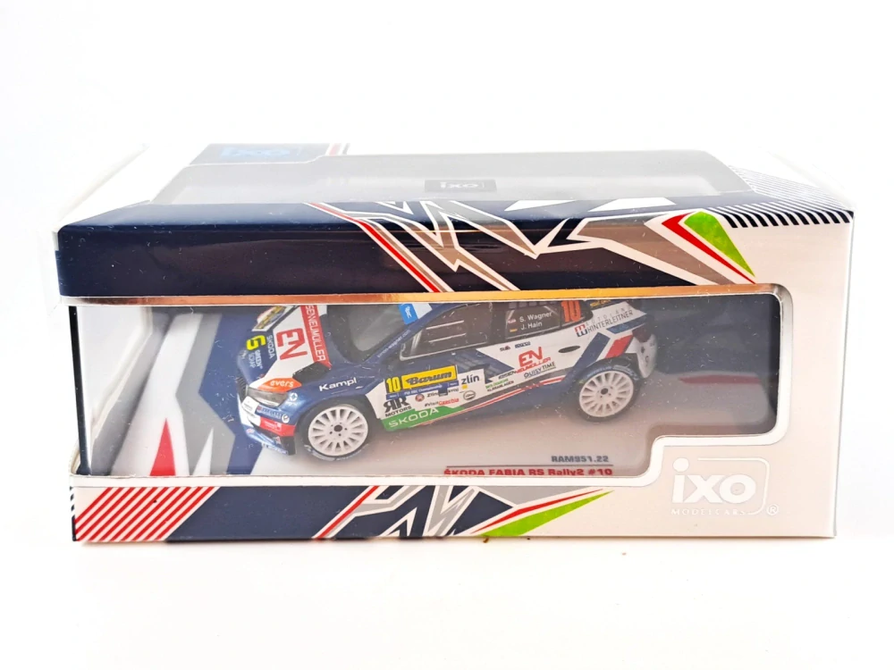 Škoda Fabia Rally2, No.10, Wagner, Barum rallye 2024 1:43 IXO