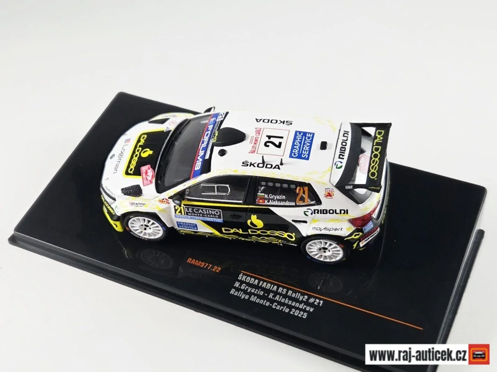 Škoda Fabia RS rallye2 No.21, Gryazin, rallye Monte Carlo 2025 1:43 IXO