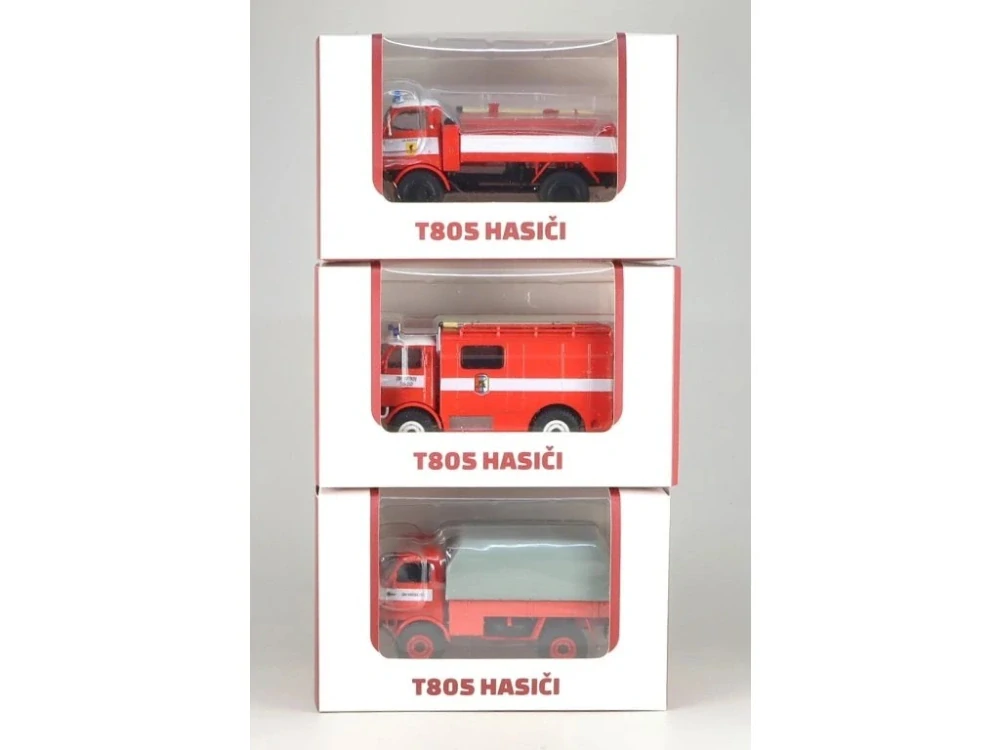 TRIO SET Tatra 805 hasiči 1:43 sada časopisů s modelem
