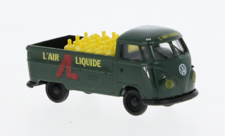 VW T1b flatbed platform trailer, L´Air Liquide, with material loaded, 1960 1:87 Brekina