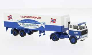 Volvo F 89 box-wagon-SZ, Langtransport - Hallvard Leröy, 1972 1:87 Brekina