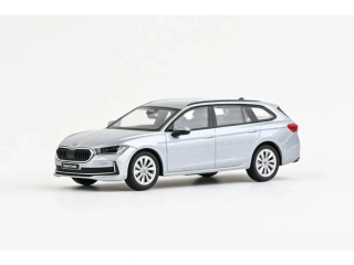 Škoda Superb IV Combi (2023) - Stříbrná Pebble Metalíza 1:43 Abrex